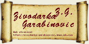 Živodarka Garabinović vizit kartica